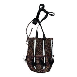 Vera Bradley Mocha Drawstring Bucket OOAK Bag Tassels Vintage 1996 EUC